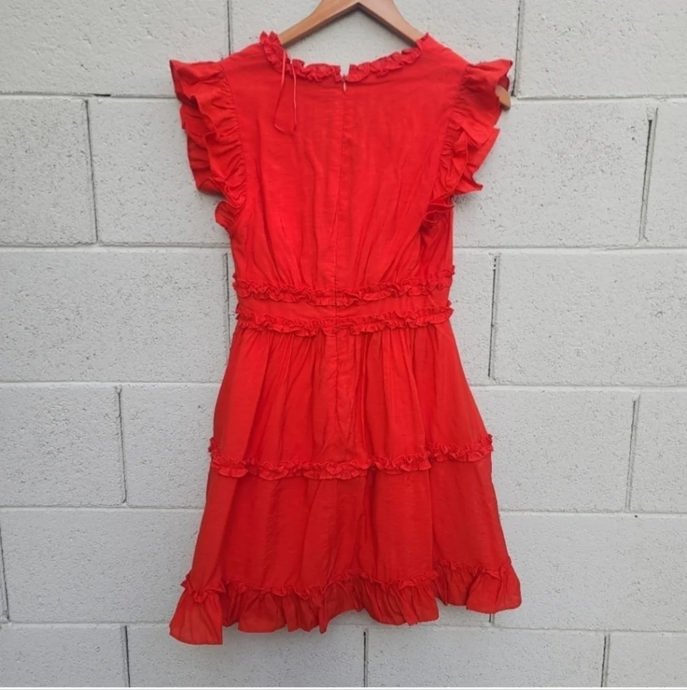 NWT Endless Rose | Finnegan Ruffle Sleeve Red Mini Dress Size XSmall